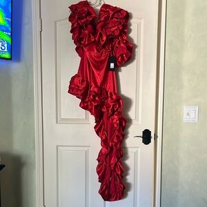 FashionNova Elegant Red Ruffled dress